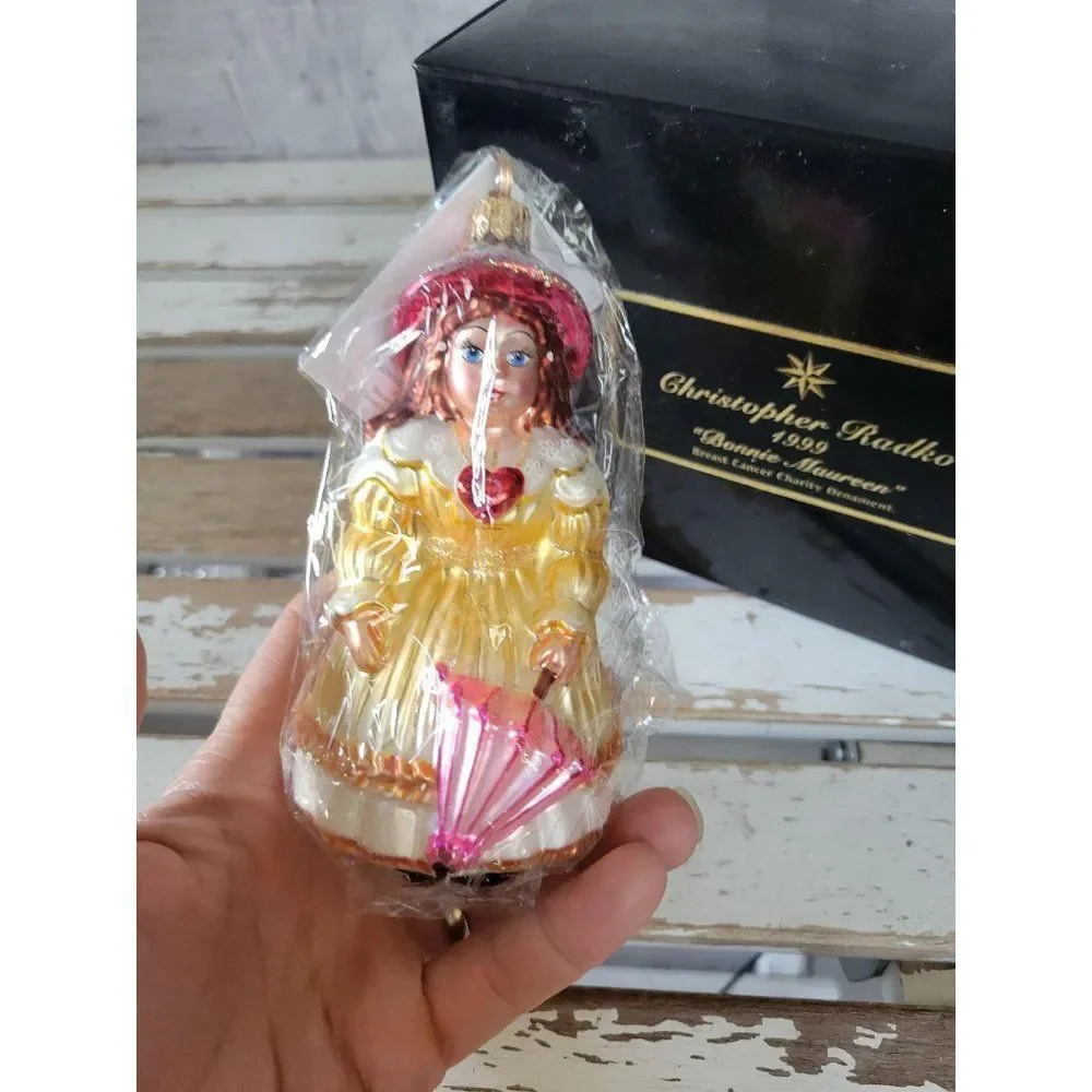 Radko Bonnie Maureen breast cancer ornament 1999 X‎
